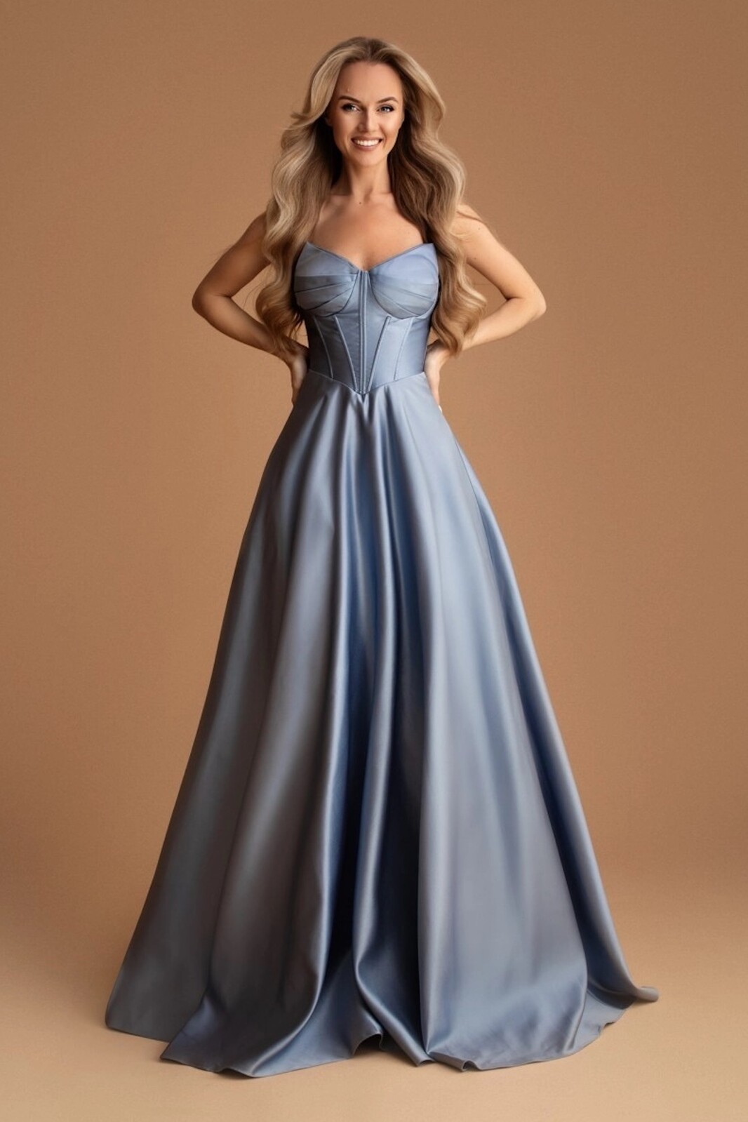 Eva & Lola Svetlomodré spoločenské šaty Veľkosť: L