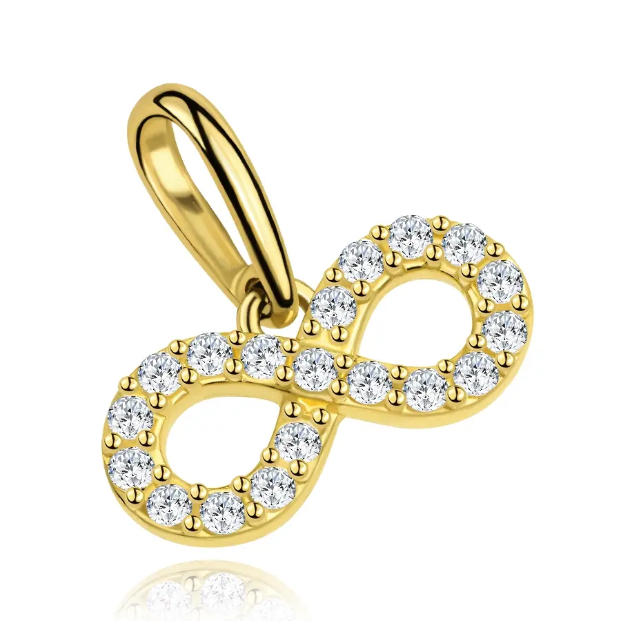 Zlatý prívesok 9K symbol nekonečna so zirkónmi