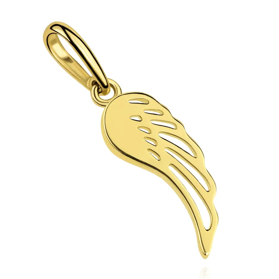 Prívesok zo žltého zlata 9K v tvare anjelského krídla