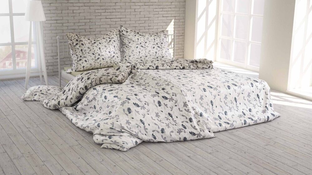 Polášek Bavlnené obliečky KVETINOVÁ HARMÓNIA - Modrá | 140 x 200 cm / 70 x 90 cm