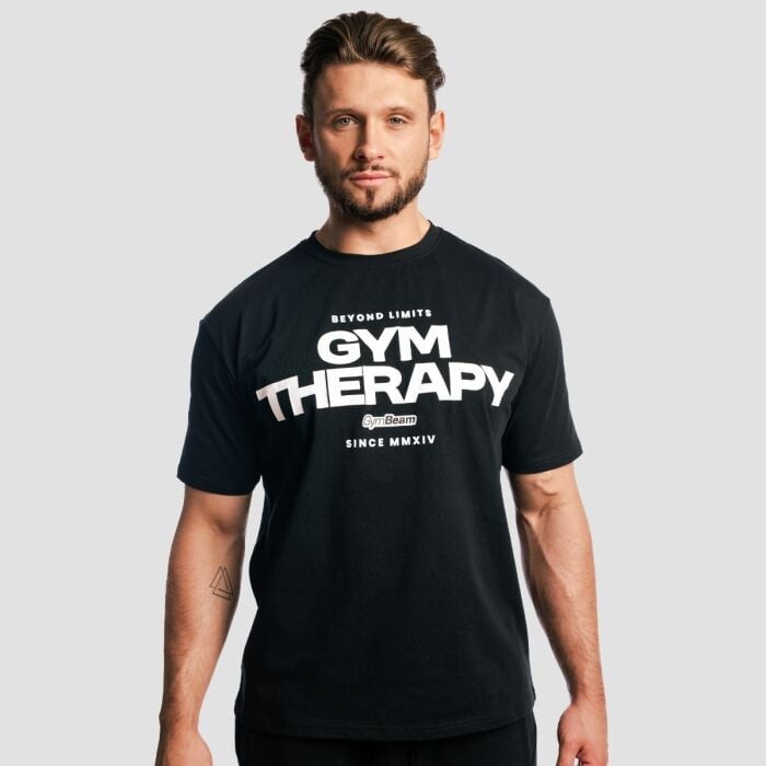 GymBeam Tričko Gym Therapy Black  S