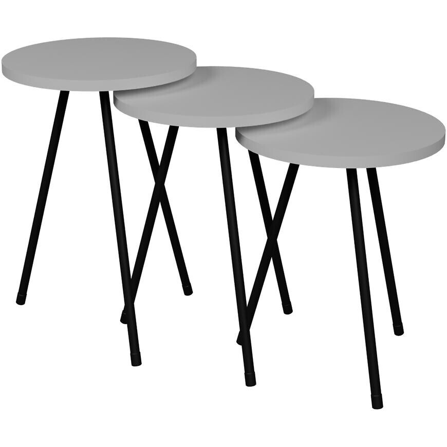 Súprava stolíkov Fd–3pcts-002 Biela/Čierna