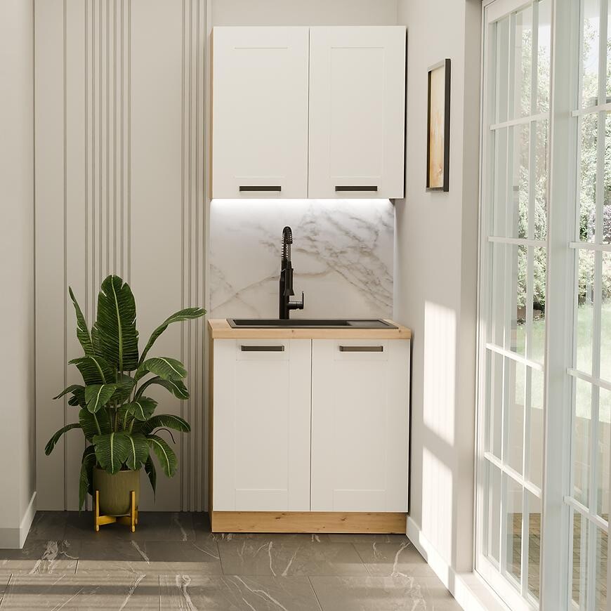 Kuchynská linka Luna biela/artisan 80 cm bez pracovnej dosky