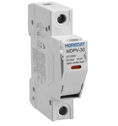 Poistkový odpínač MOREDAY MDPV-30 1 pól (10x38) 1000V/15A - VRÁTANE POISTKY!