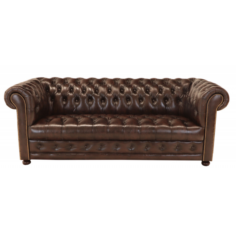 indickynabytok.sk - Pohovka trojmiestna Chesterfield Manchester z pravej hovädzej kože Brown