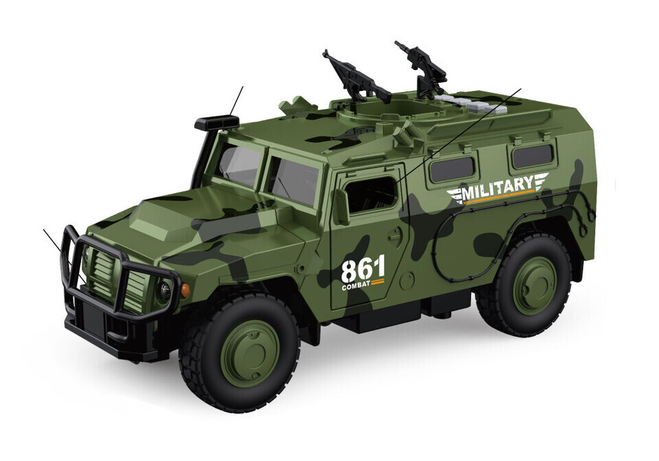 Auto vojenské s efektmi 1:16 25,5cm