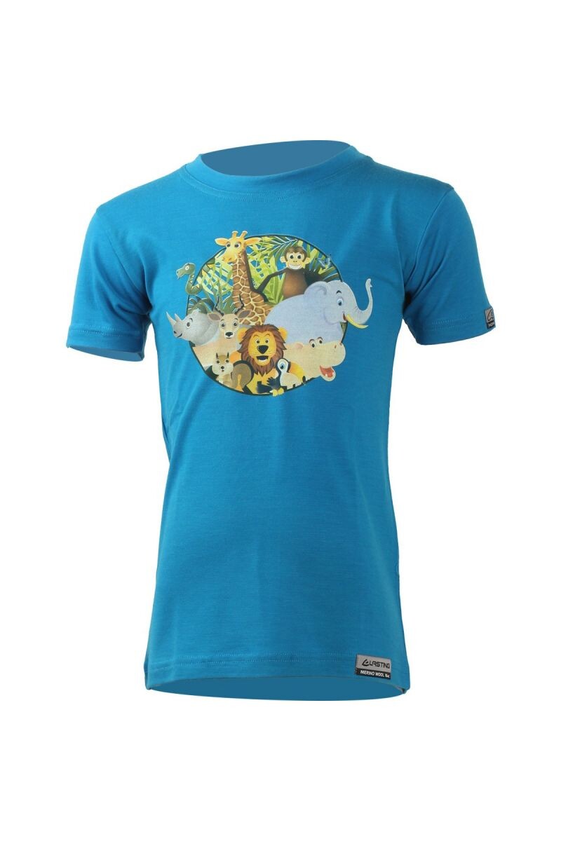 Lasting detské merino tričko ANIM modré Veľkosť: 100 8596445028058
