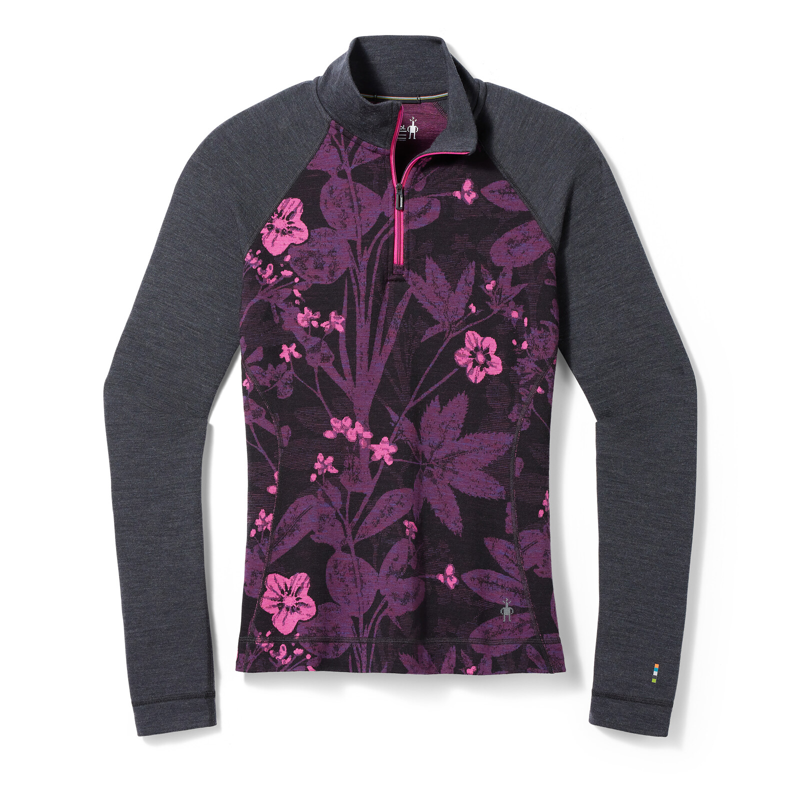 Smartwool W CLASSIC THERMALERINO BL 1/4 ZIP B purple iris floral Veľkosť: L 196572865526