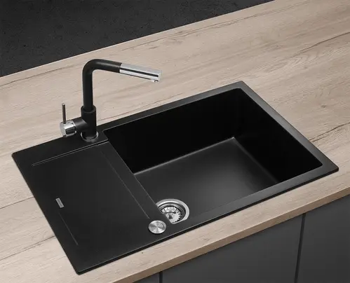 CONCEPT DG05L60bc Drez granitový s odkvapom Linea ČIERNY