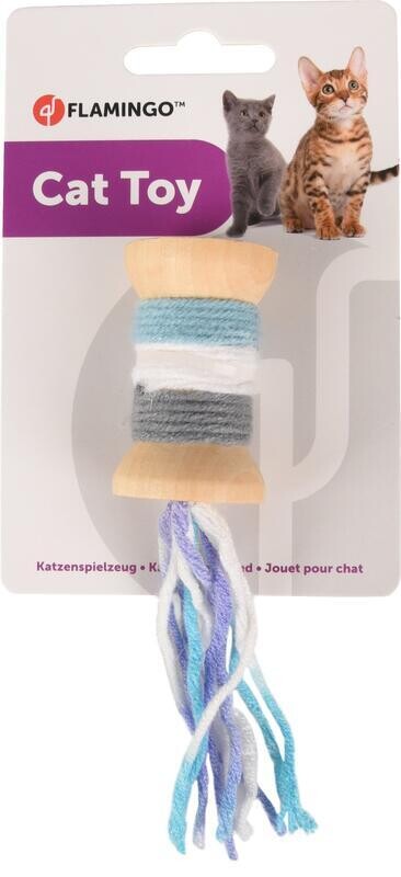 Flamingo Yarn Hračka pro kočky Cívka modrá 15 cm
