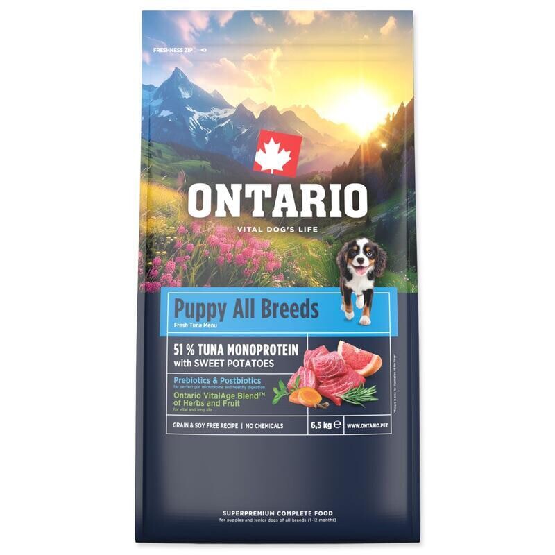 Krmivo Ontario Puppy & Junior All Breeds Monoprotein Tuna & Sweet Potatoes