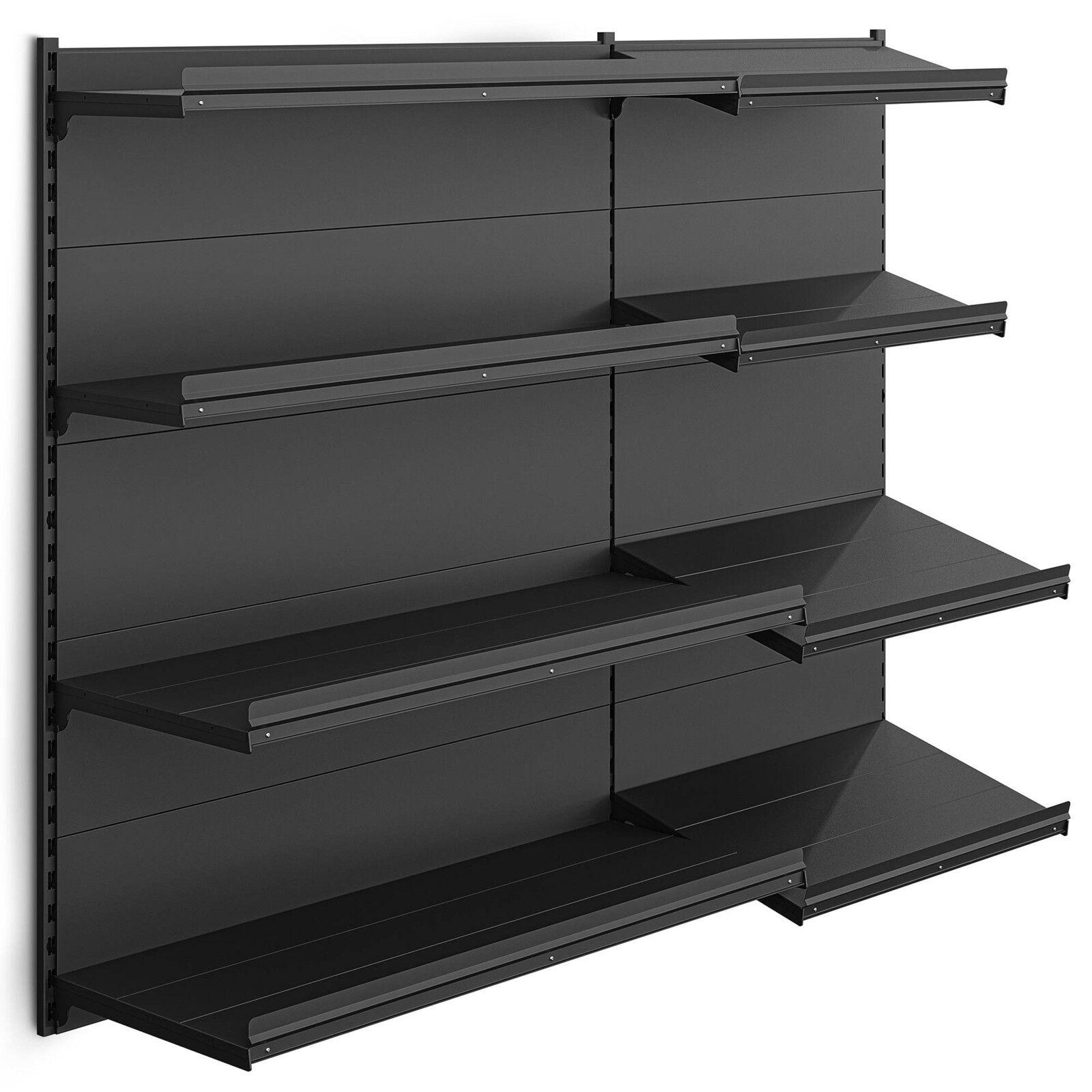 Marbo Regálová zostava do predajne nástenná so šikmými policami 152x208x48 - 4 police