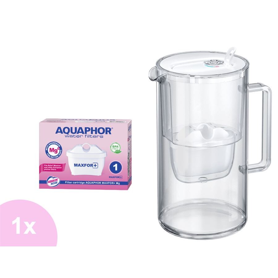 Aquaphor Glass filtračná sklenená kanvica biela 2,5 l + 1 ks filtra Maxfor+ Mg