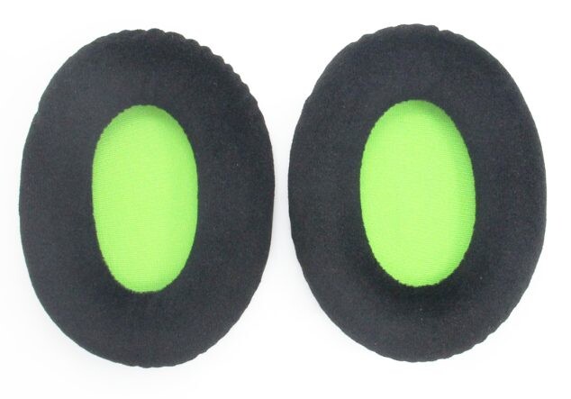 Náhradné náušníky pre slúchadlá Kingston HyperX Cloud II - Čierne so zeleným vnútrom, semišové