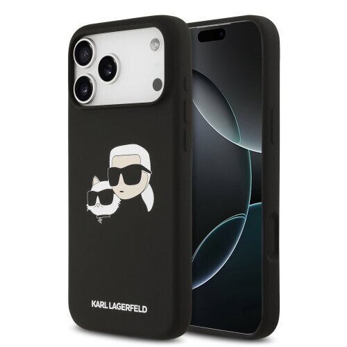 Karl Lagerfeld Liquid Silicone Double Heads MagSafe Zadní Kryt pro iPhone 17 Pro Max Black