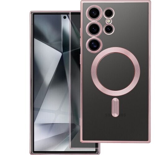 ELECTRO MAG COVER case compatible with MagSafe for SAMSUNG S25 FE rose gold