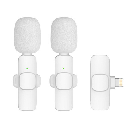 MG K1 Wind bezdrôtový lavalier mikrofón Lightning 2ks, biely