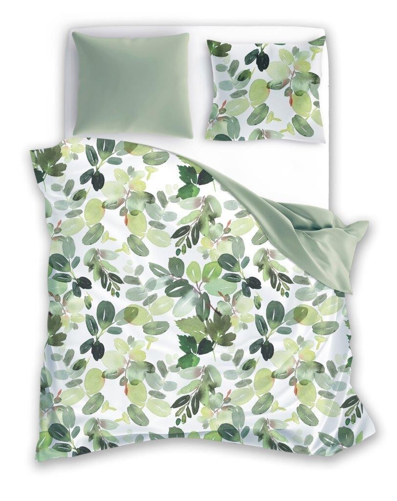 Bavlněné povlečení Primavera 004 160x200 cm + 2x 70x80 cm zelené