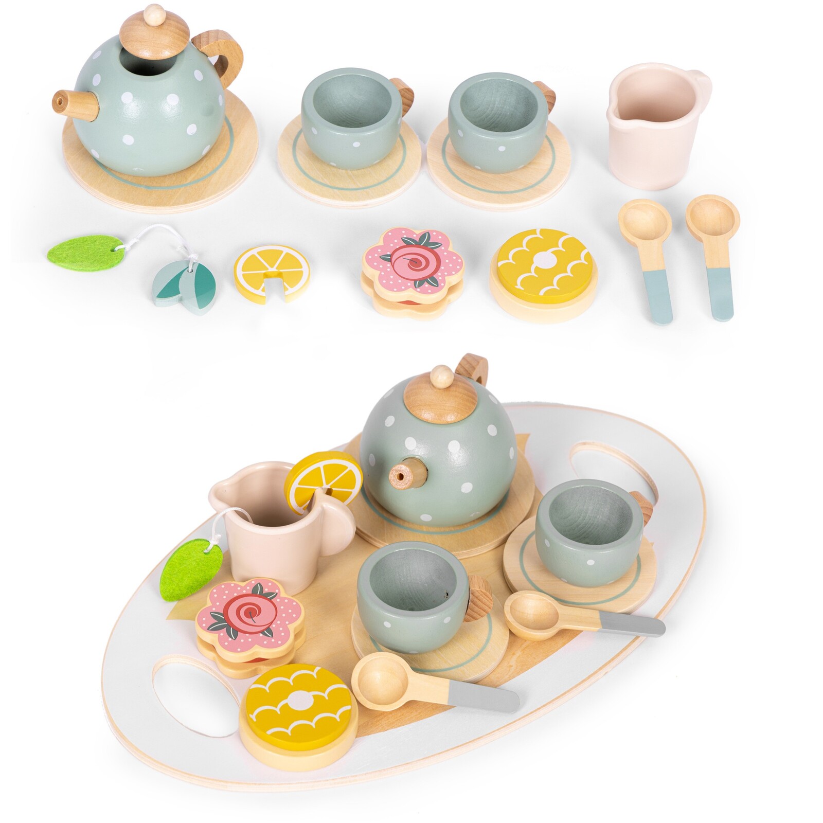 Dřevěná čajová souprava pro děti TEATIME vícebarevná