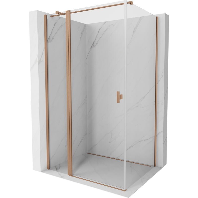 MEXEN/S - Mist T sprchovací kút dvere krídlové 90 x 95, transparent, meď kartáčovaná 8A4T-090-095-65-00