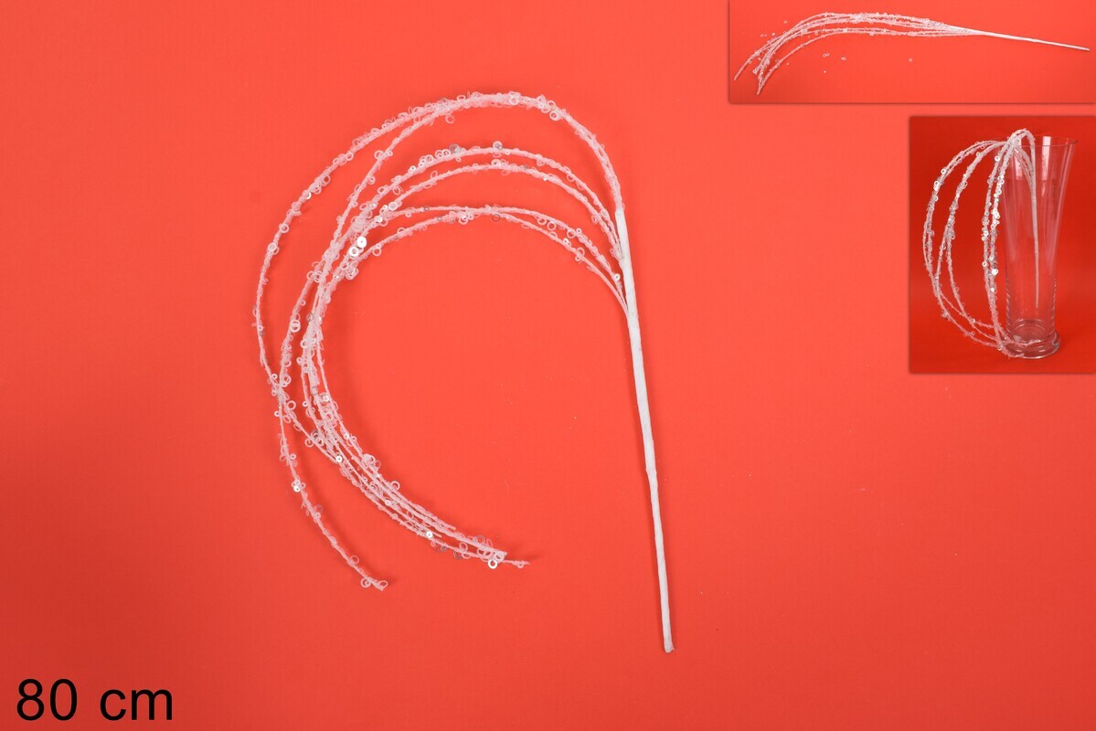 MAKRO - Dekorácia vianočná 80cm, biela