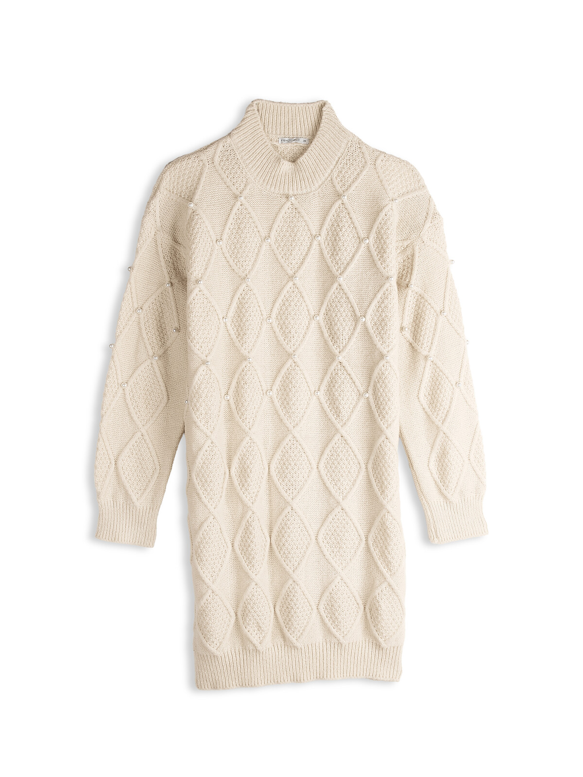 GATE Dámske pletené šaty s ozdobnými perlami