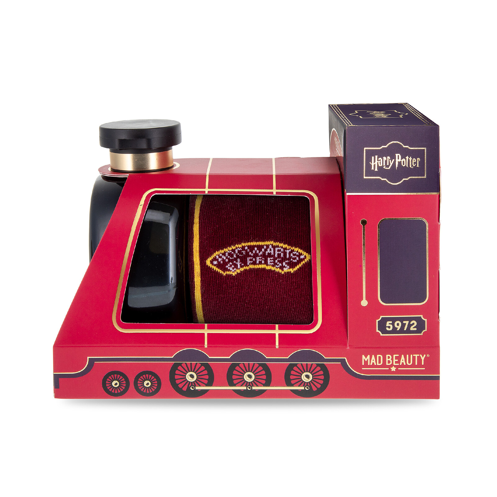 Súprava ponožiek a sprchového gélu v balení vláčika Harry Potter MAD BEAUTY