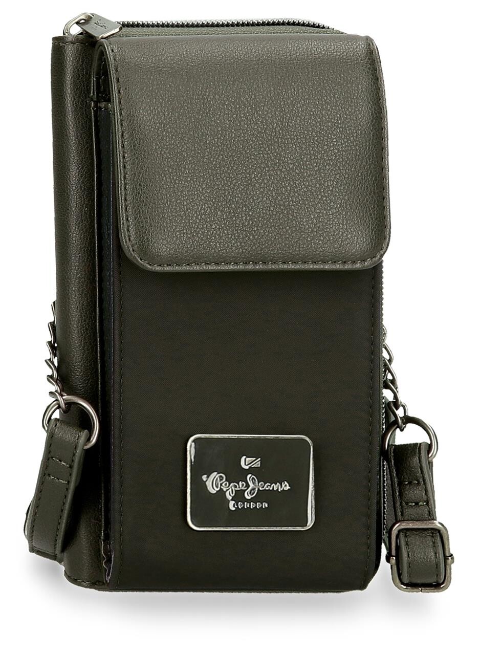 Crossbody peňaženka s vreckom na mobil Pepe Jeans Christine - zelená