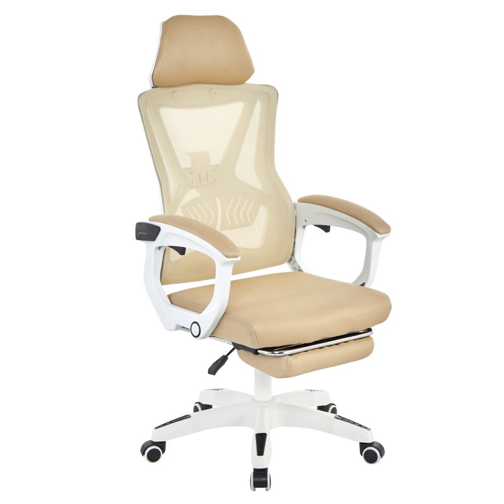 KONDELA Malvin kancelárske kreslo béžová / biela