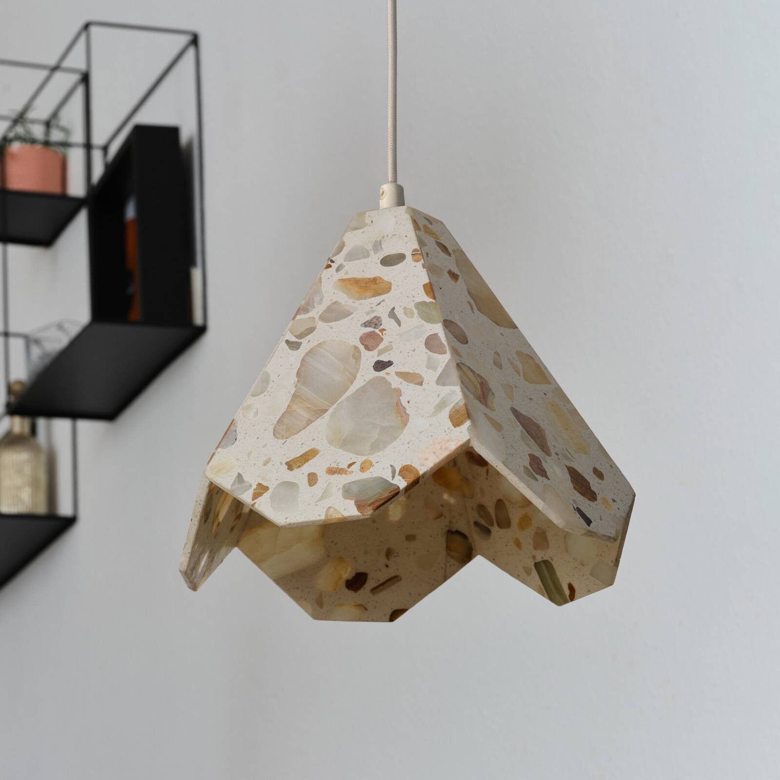 Závesné svietidlo OSRAM Decor Gleam Flower, terazzo, béžová, E27