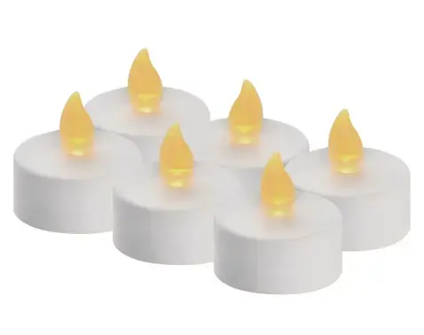 LED sviečky (6 ks) biele%