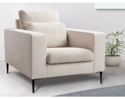 Kreslo Romeo, béžová štruktúrovaná látka%