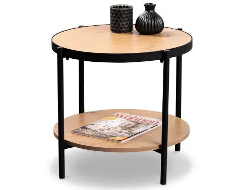 Okrúhly stolík Pina, 60 cm, dub artisan%