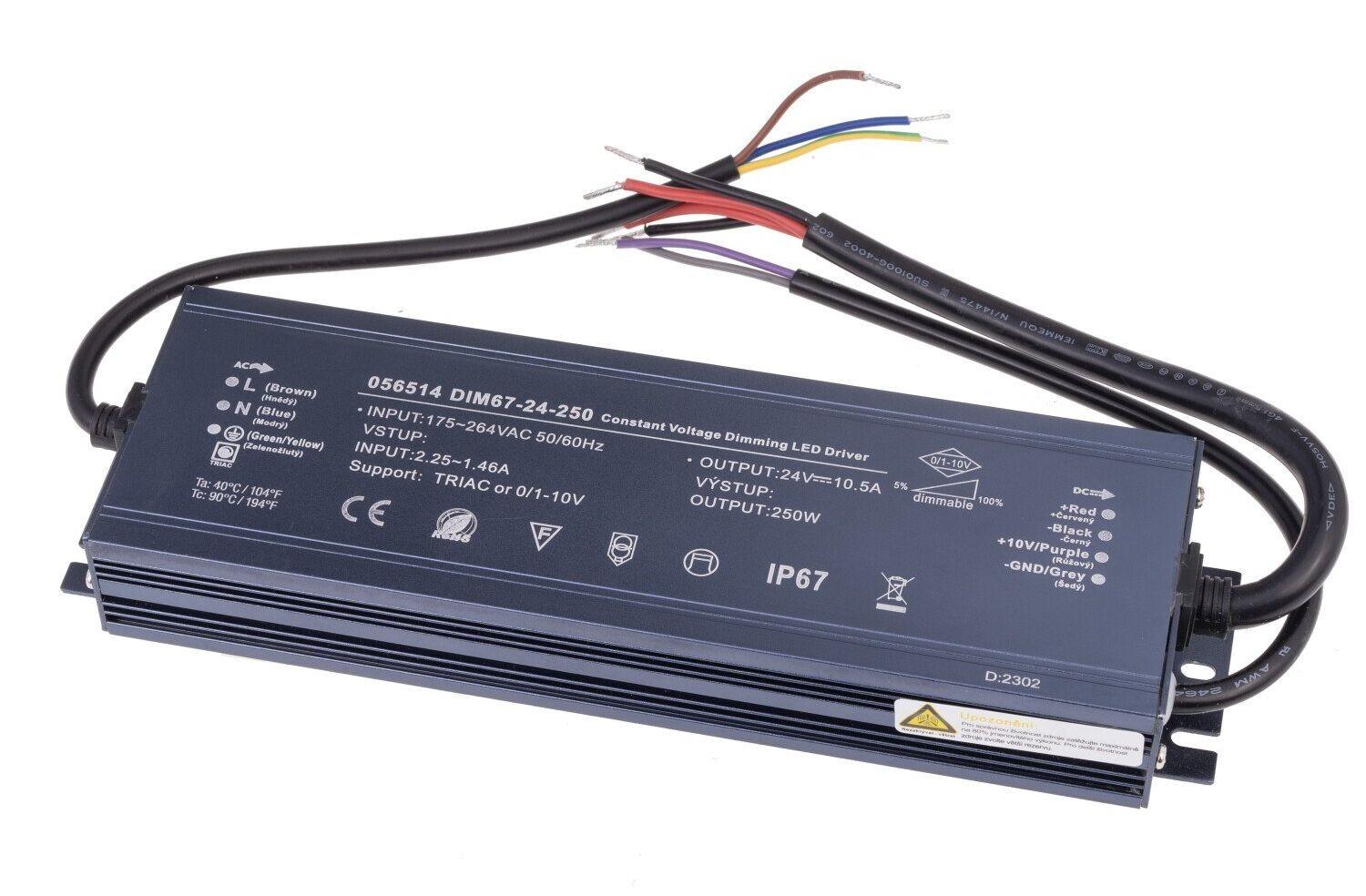 T-LED LED stmievateľný zdroj (trafo) 24V 250W IP67 056514