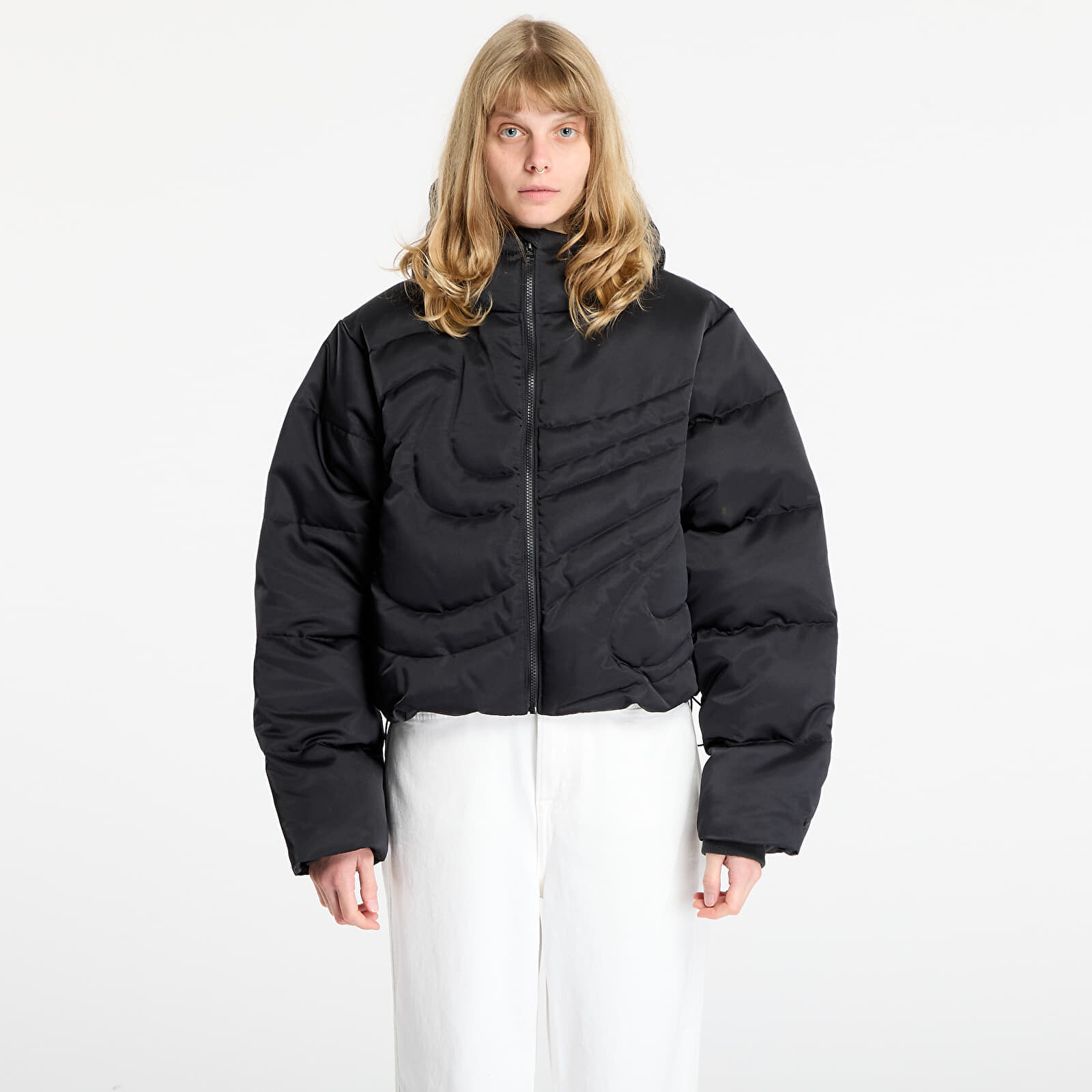 Bunda Nike Sportswear Swoosh Series Women's Therma-FIT Oversized Down Puffer Jacket Black/ Black M