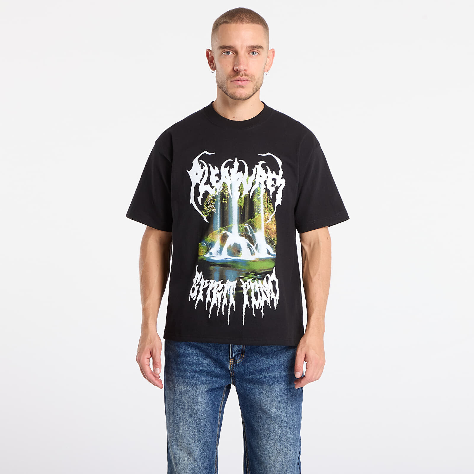Tričko PLEASURES Pond T-Shirt Black XL