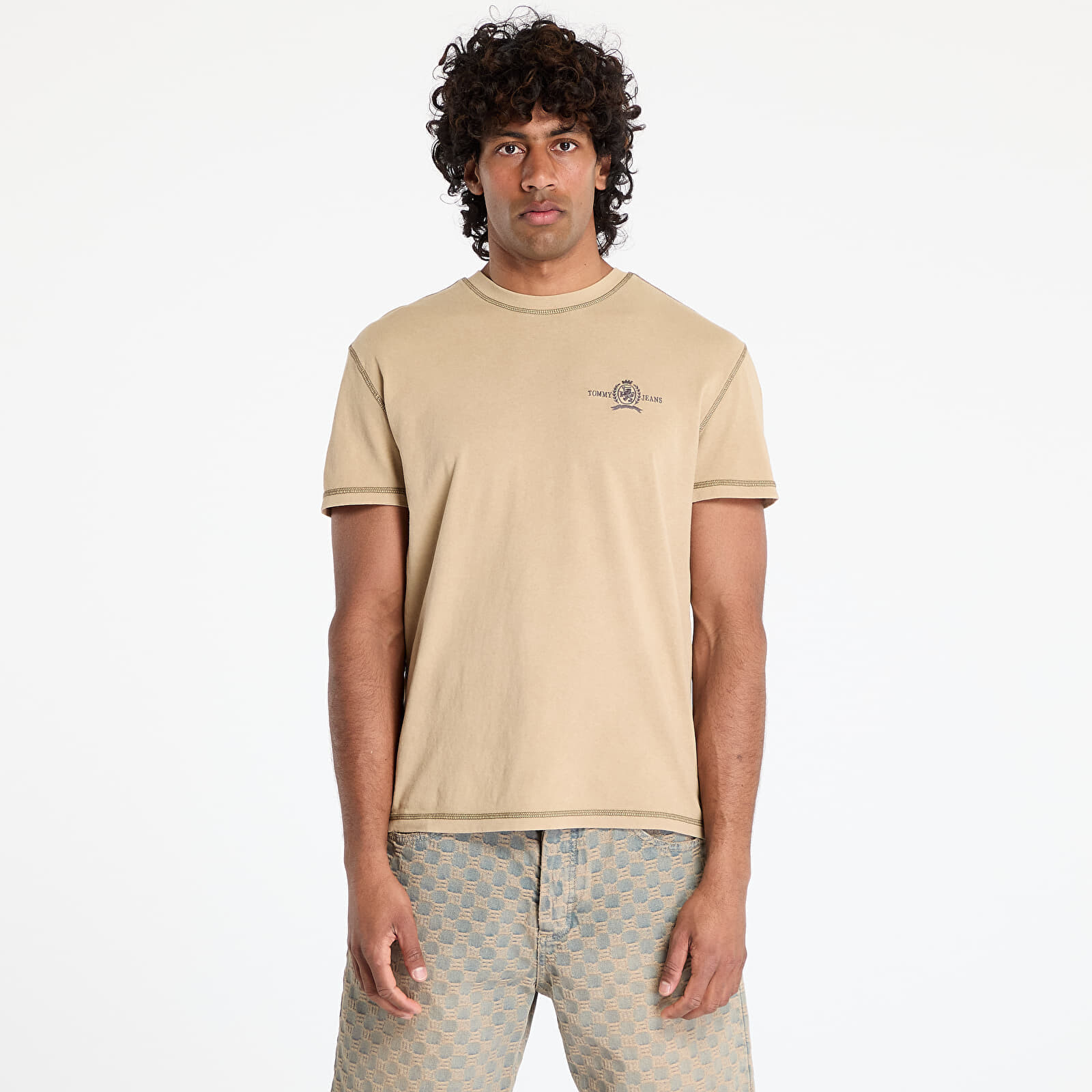 Tričko Tommy Jeans Regular Small Tonal Tee Beige M
