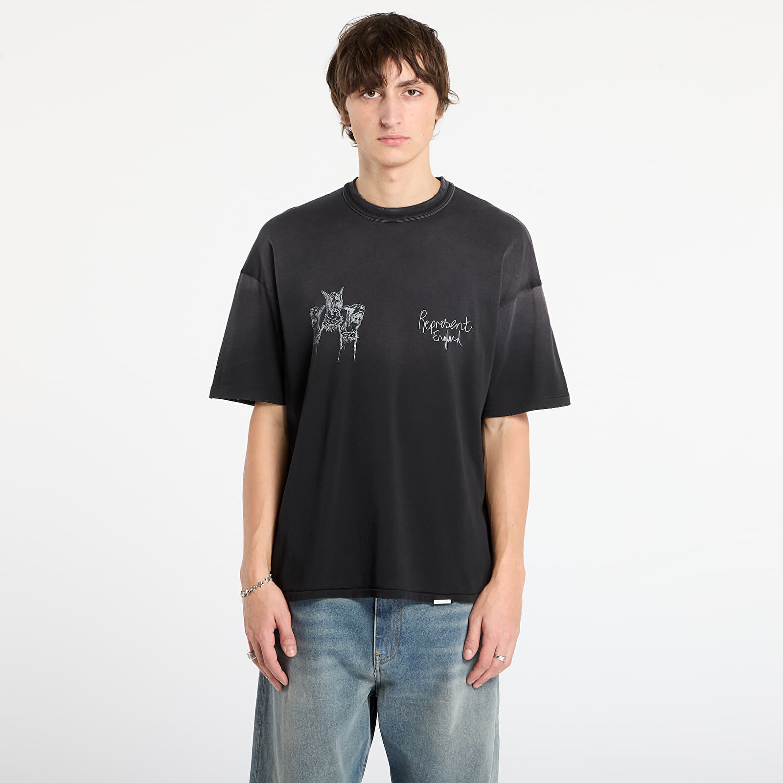 Tričko REPRESENT Hand Drawn Thoroughbred Dogs T-Shirt Aged Black M