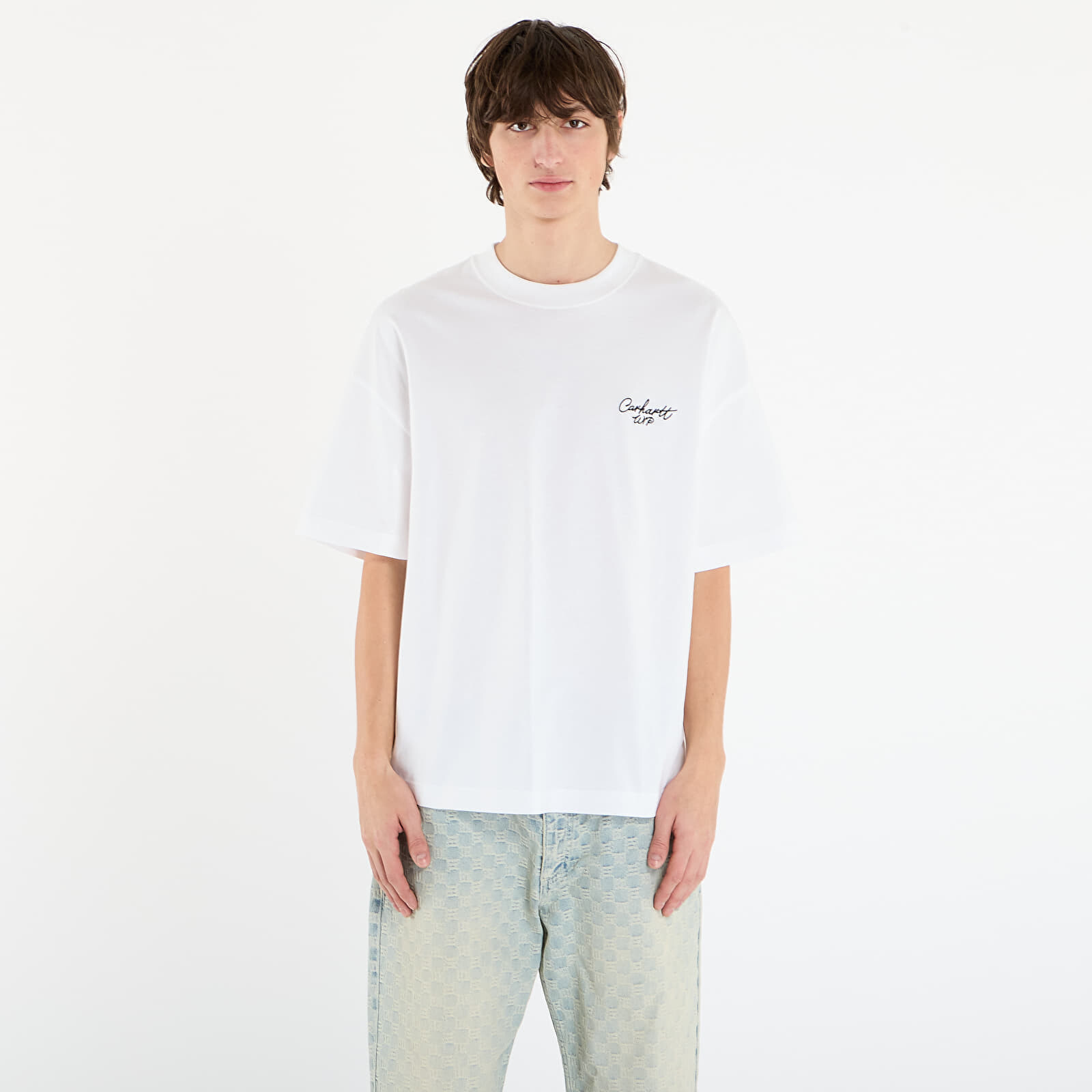 Tričko Carhartt WIP S/S Signature Script T-Shirt White/ Black L