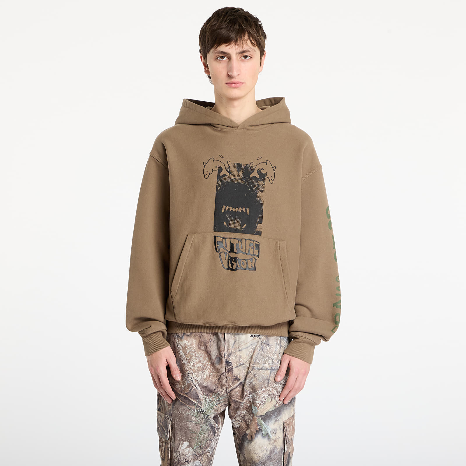 Mikina Brain Dead Future Vision Hoodie Coffee XL