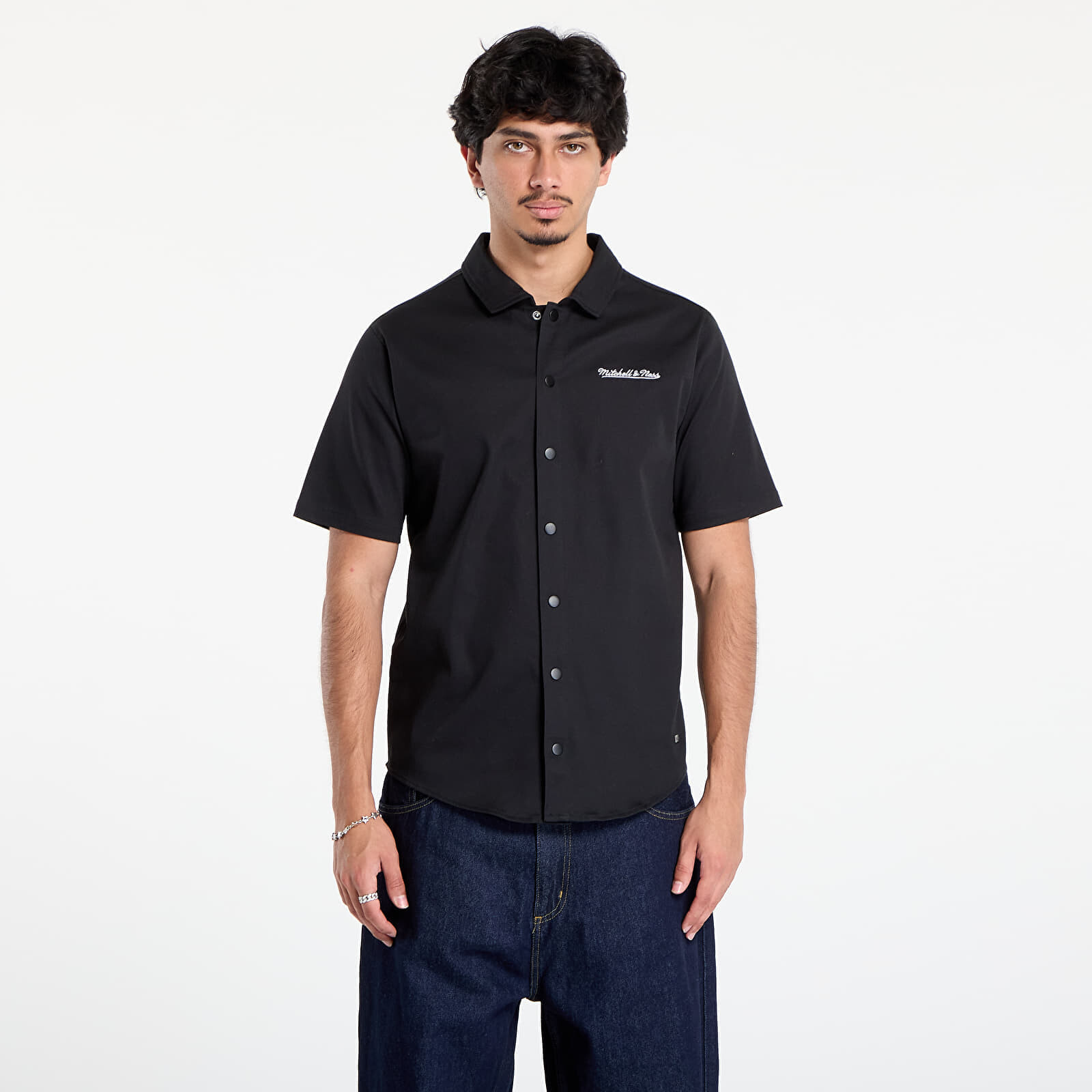 Košeľa Mitchell & Ness Branded M&n Ss Button Up Black M
