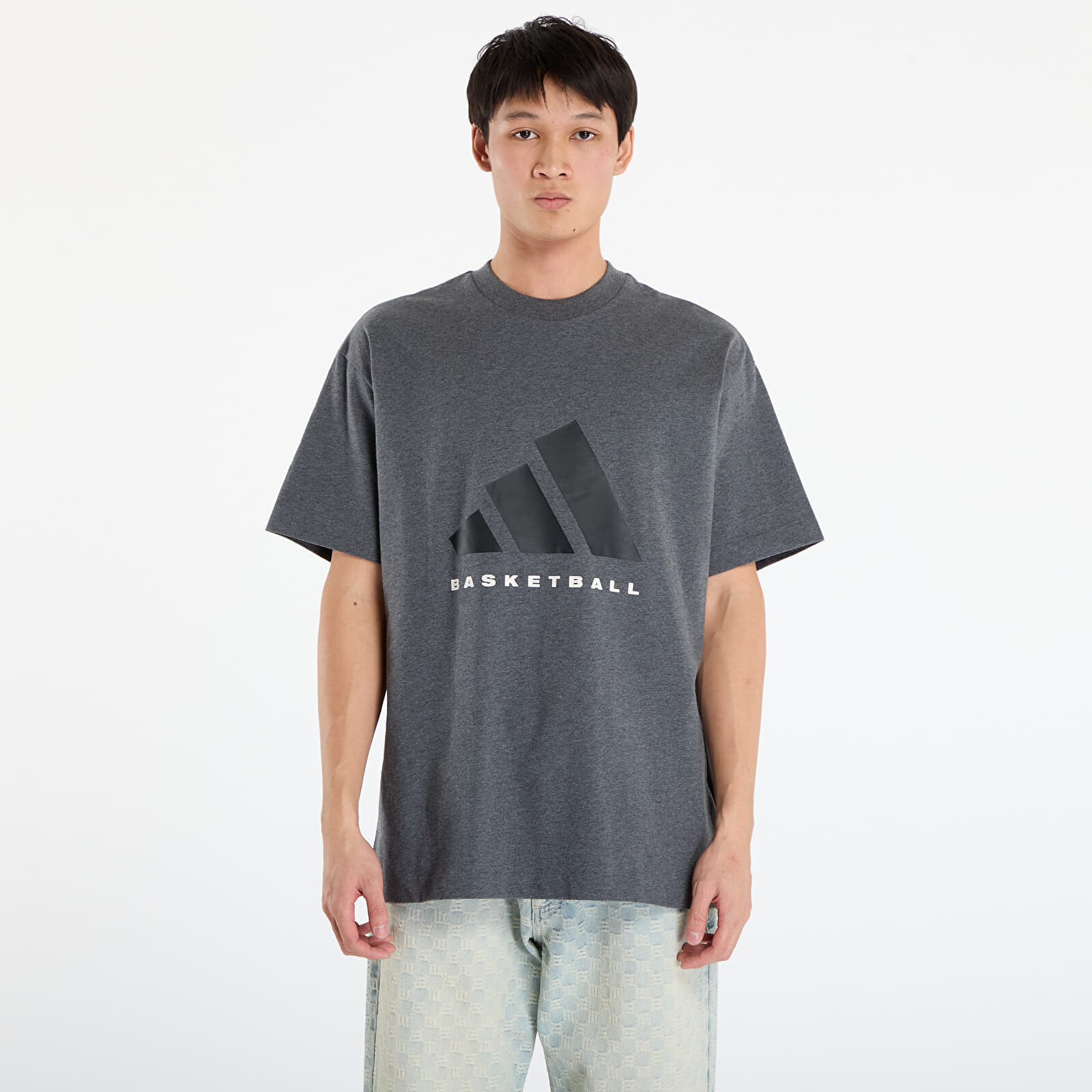 Tričko adidas Basketball T-Shirt UNISEX Dark Grey Heather L