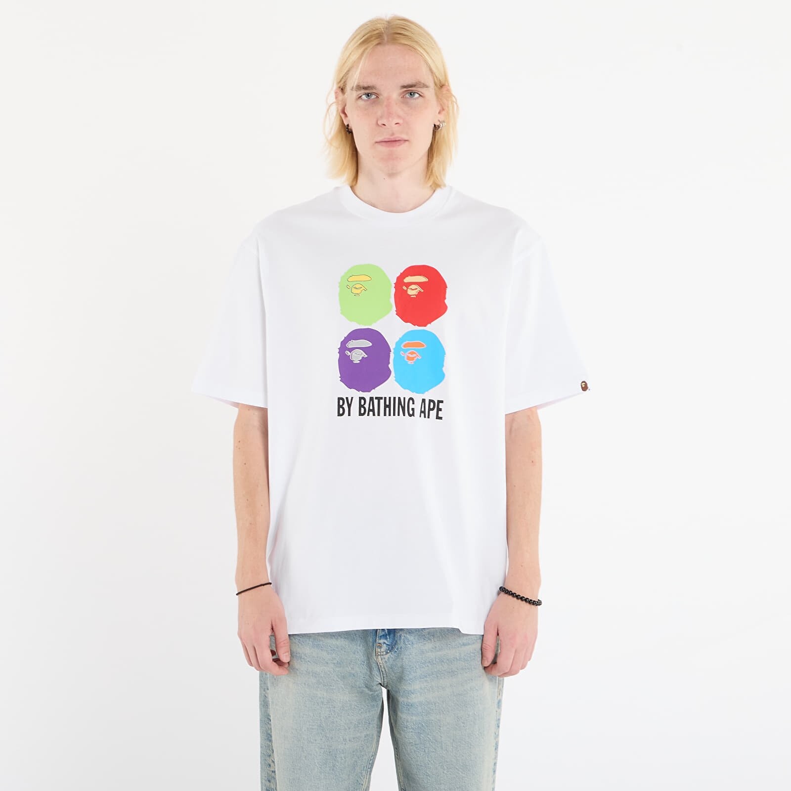 Tričko A BATHING APE Multi Ape Head By Bathing Ape Relaxed Fit Tee White M