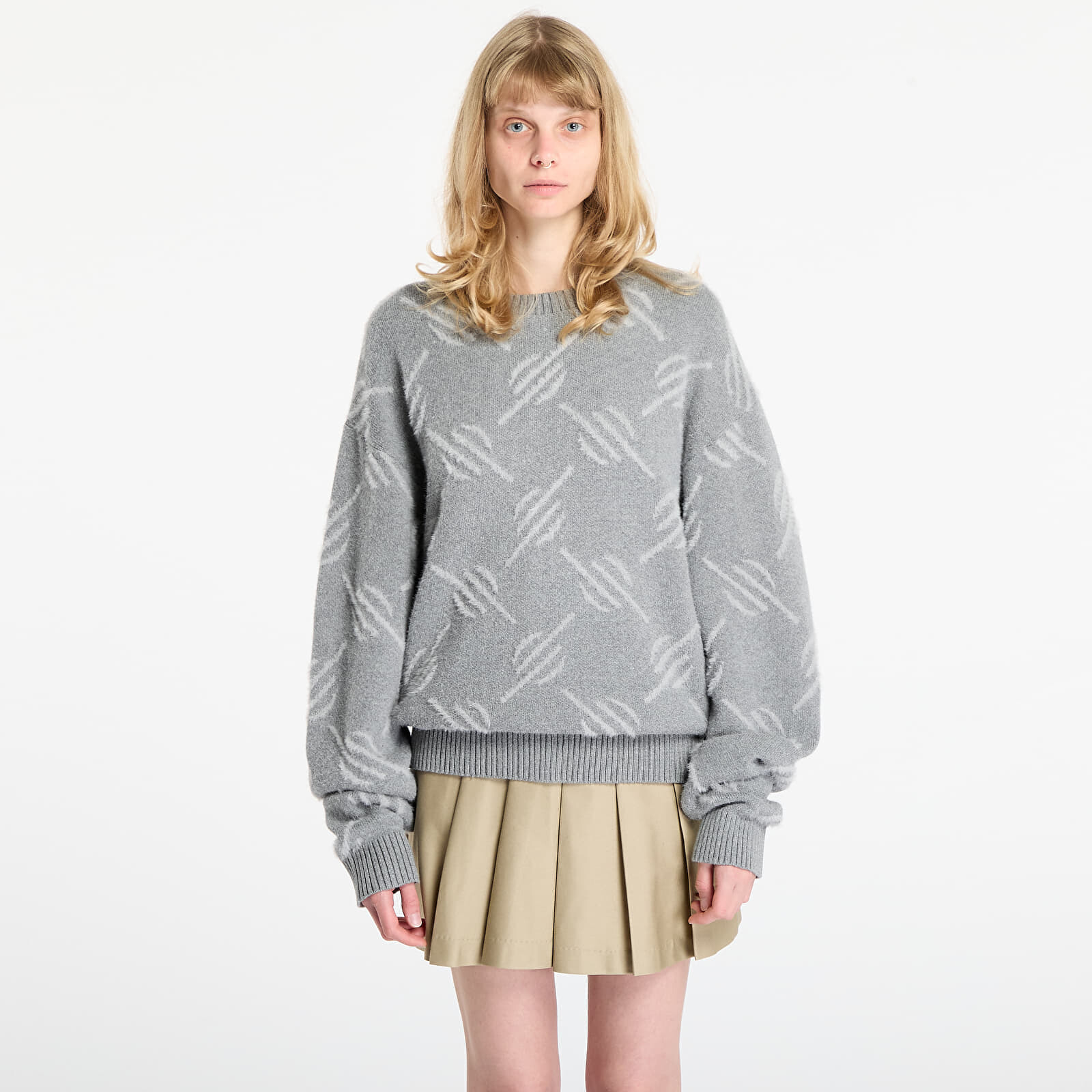 Sveter Daily Paper Tevin Monogram Knit Sweater Grey S