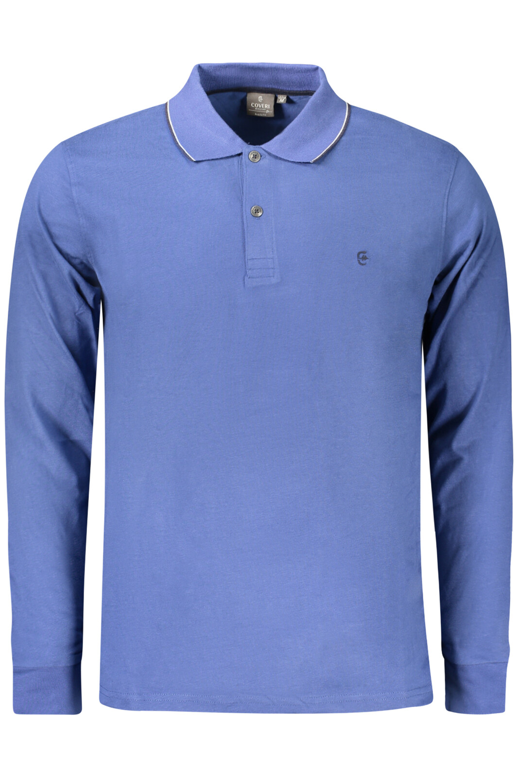 Pánske modré polo s dlhým rukávom