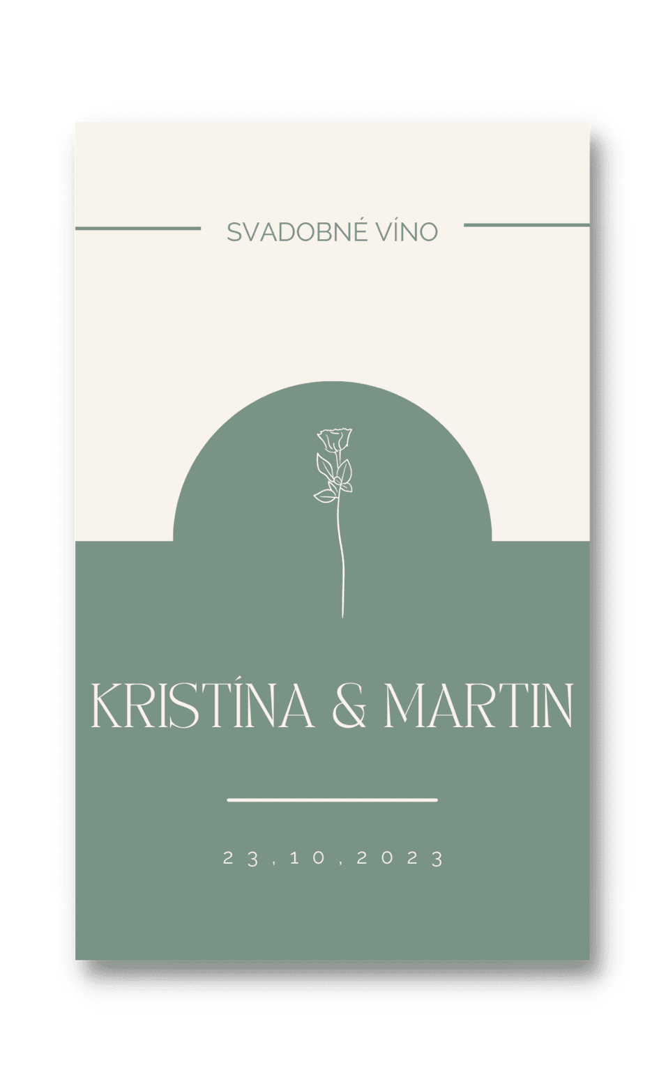 Personal Etiketa na fľašu - Greenery Rose Zvoľte množstvo: od 61 ks a viac