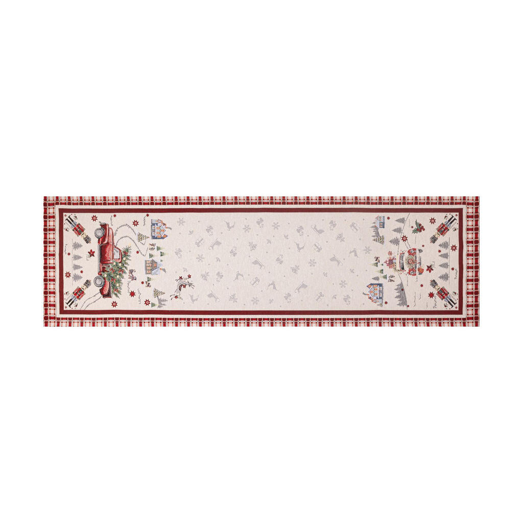 X-Mas ÚZKY OBRUS, 40/140 cm, bordová