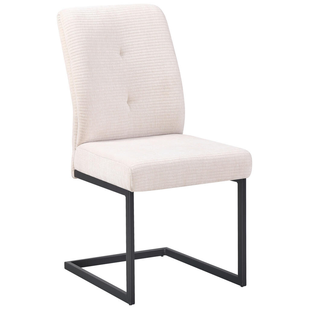 MID.YOU STOLIČKA S PRUŽNÝM PODNOŽÍM, kord, čierna, béžová