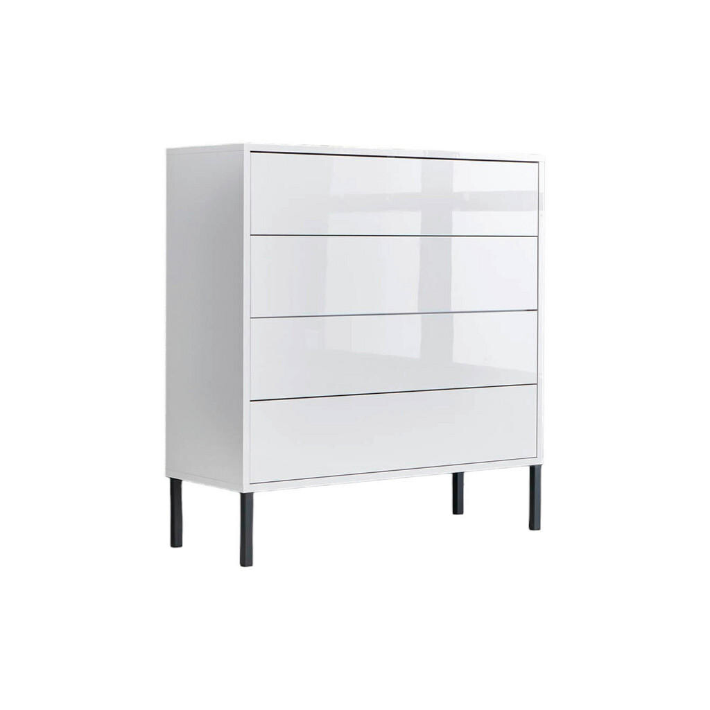 MID.YOU KOMODA, biela, biela s vysokým leskom, 79/86/33 cm