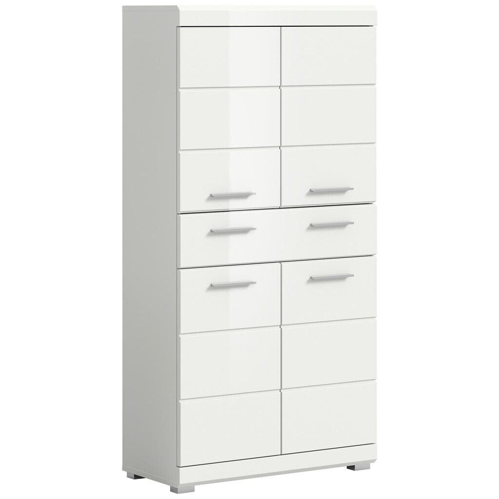 MID.YOU STREDNE VYSOKÁ SKRINKA, biela s vysokým leskom, 74/141/31 cm